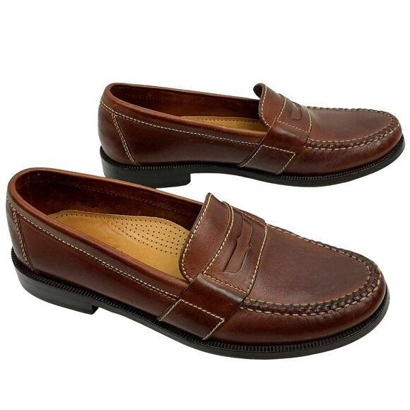 Cole Haan Leather Penny Loafer Dress Moc Toe Classic Mens 9N Brown main image 6